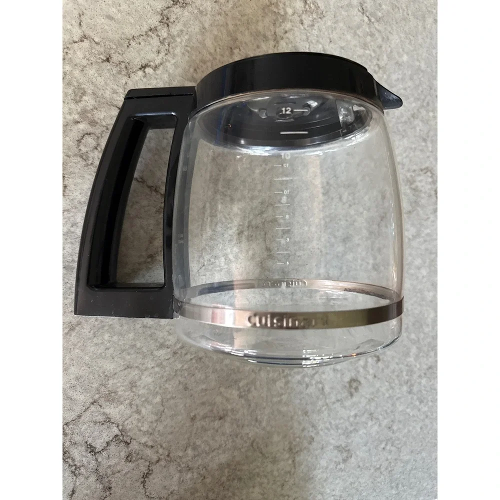 Cuisinart 12 Cup Glass Carafe Replacement Black Handle Lid Coffee Maker Part